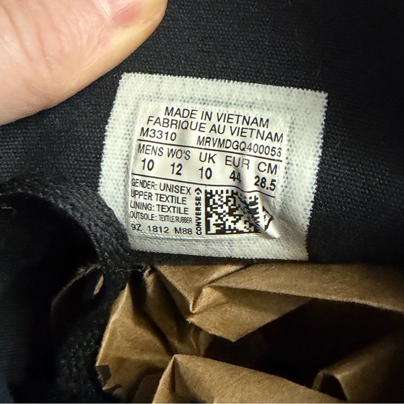 Converse Men's All Star Black High-Top Sneakers Men’s Size 10 Women’s Size 12 - Picture 11 of 15